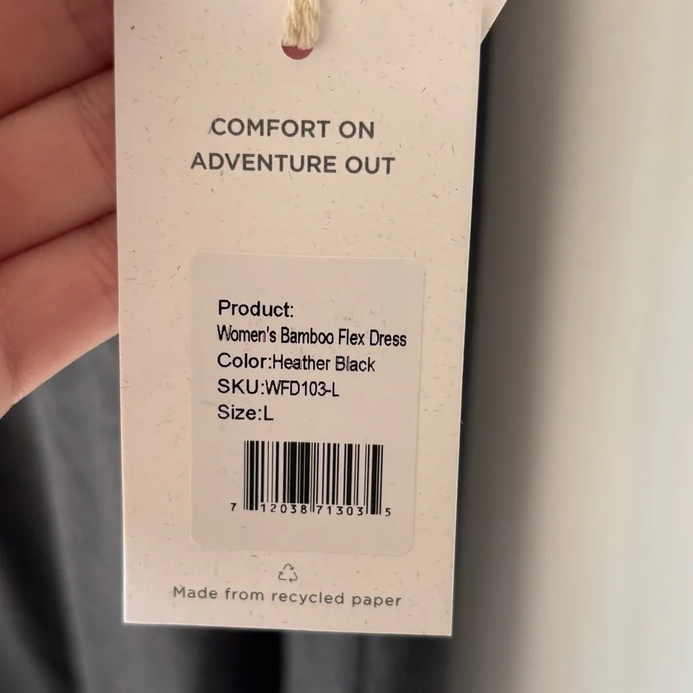 Free Fly Bamboo Flex Mini Dress Heather Black UPF 50+ Athletic Athleisure Sporty